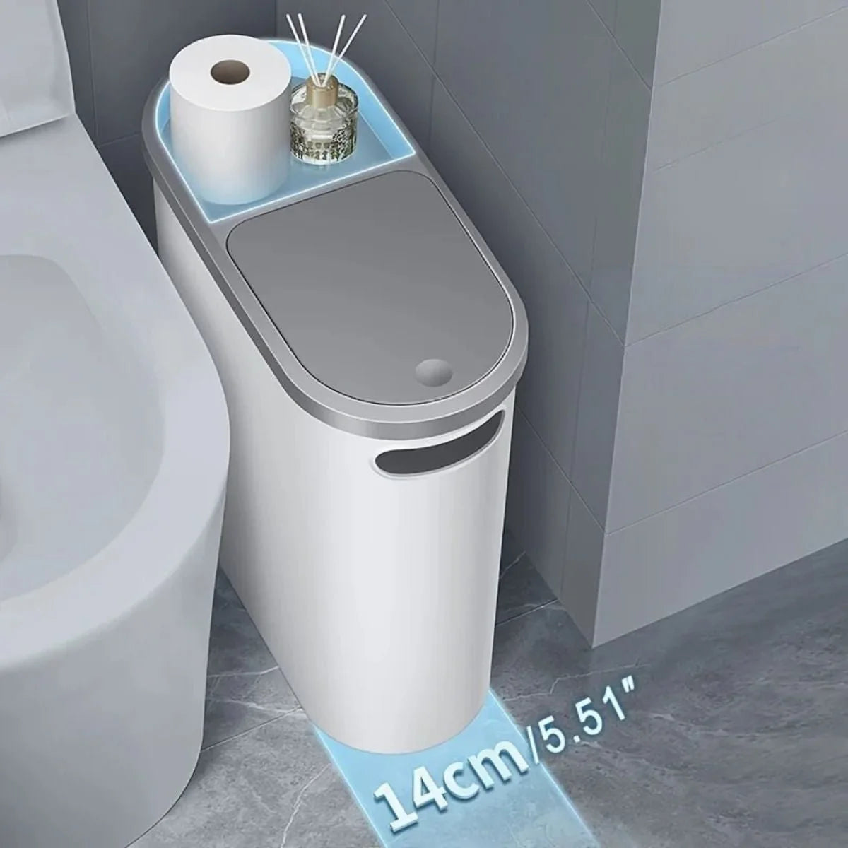 Lixeira Para Banheiro Moderna 10 Litros - Branco