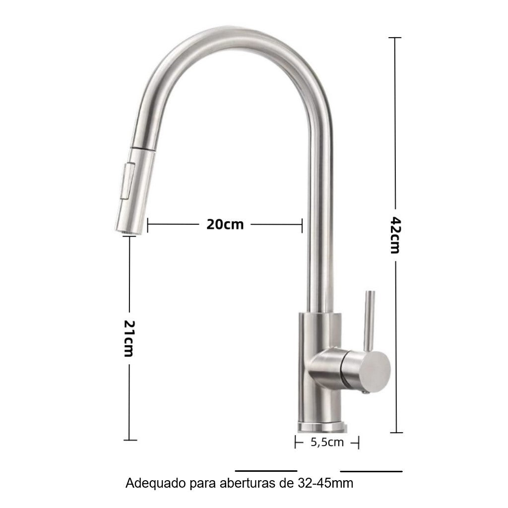 Torneira Gourmet para Cozinha Monocomando Extensível Royal Flex - imagem 4