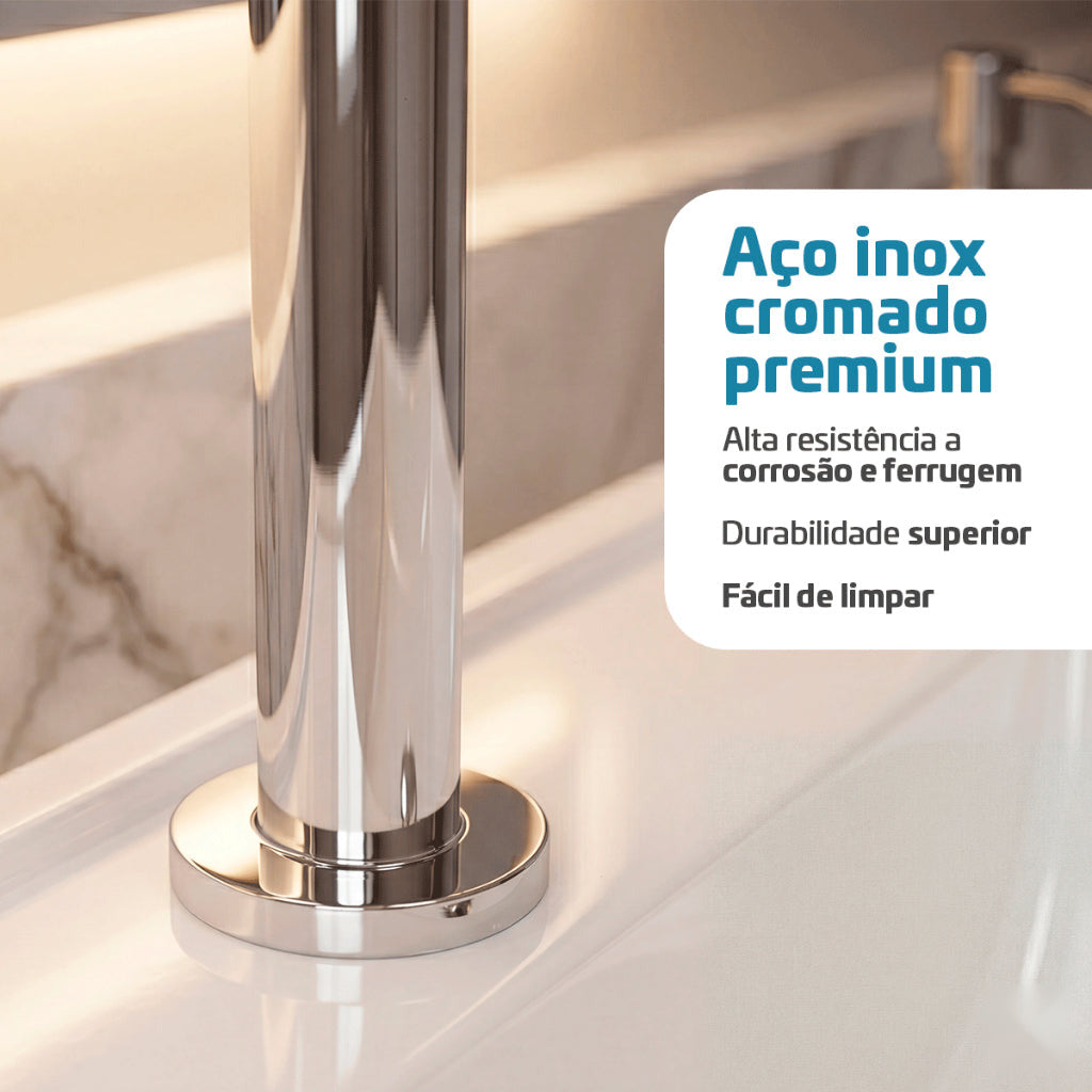 Torneira para Banheiro e Lavabo Bica Baixa Inox Link 45° Royal - imagem 4