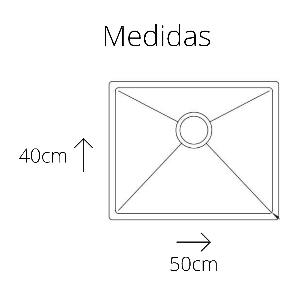 Cuba Gourmet Quadrada 50x40 cm Inox Escovado com Acessórios Royal - imagem 5