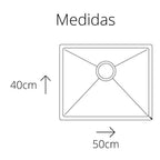 Cuba Gourmet Quadrada 50x40 cm Inox Escovado com Acessórios Royal - imagem 5