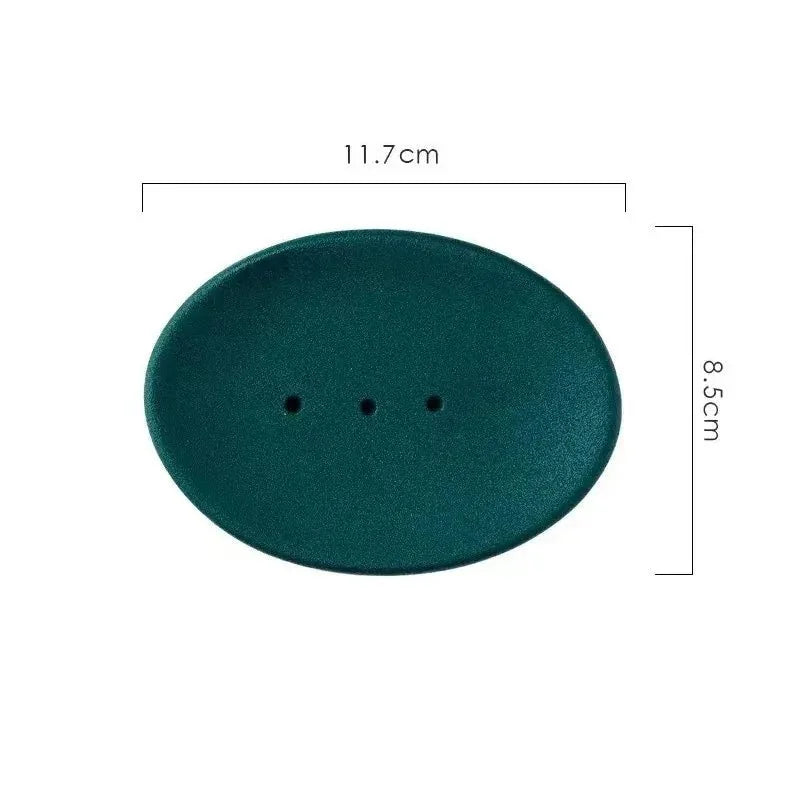 Porta Sabonete Em Cerâmica Para Banheiro - Verde