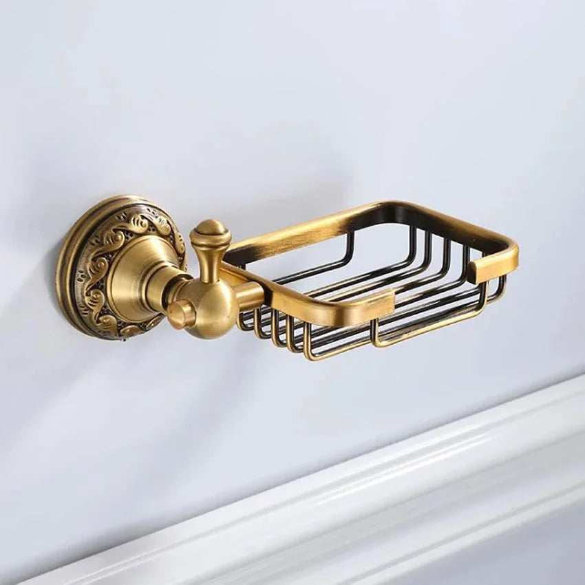 Porta Sabonete Luxo Dourado Escovado GoldenGleam - imagem do produto 4