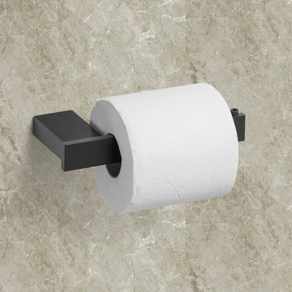 Porta Toalha Banheiro Kit Completo 4 Acessórios Preto Fosco Royal Class - imagem do produto 4