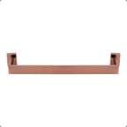 Detalhes do acabamento Rose Gold do porta-toalha em inox 304