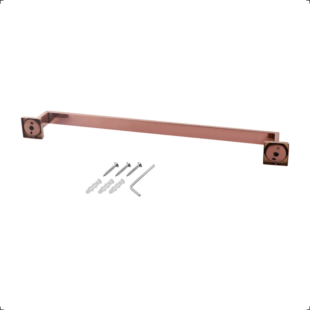 Parte traseira e kit de instalação do porta-toalha Rose Gold
