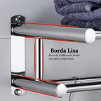 Porta Toalha Duplo Toalheiro Aço Inoxidável Para Banheiro - imagem do produto 3