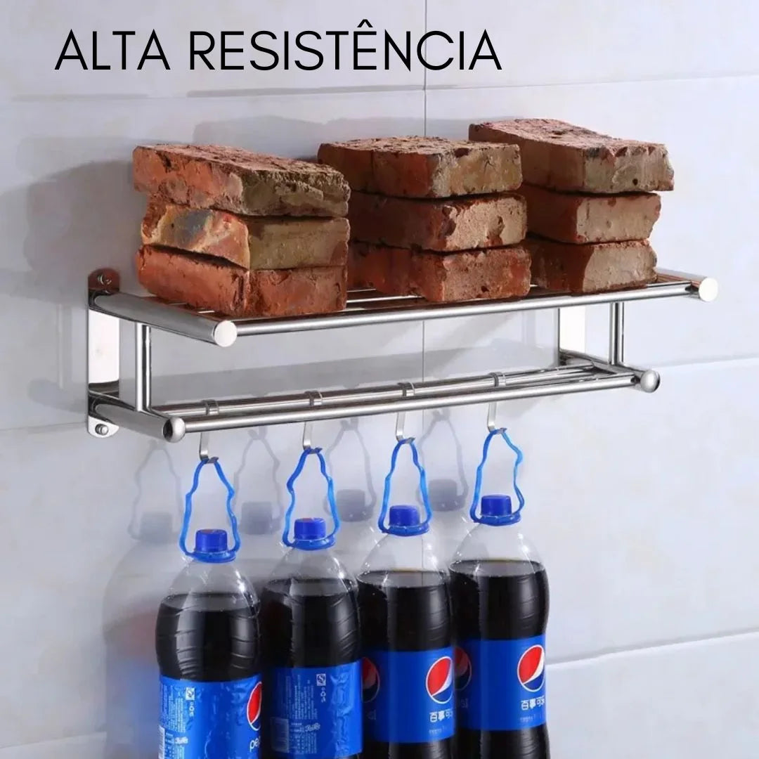 Porta Toalha Duplo Toalheiro Aço Inoxidável Para Banheiro - imagem do produto 4