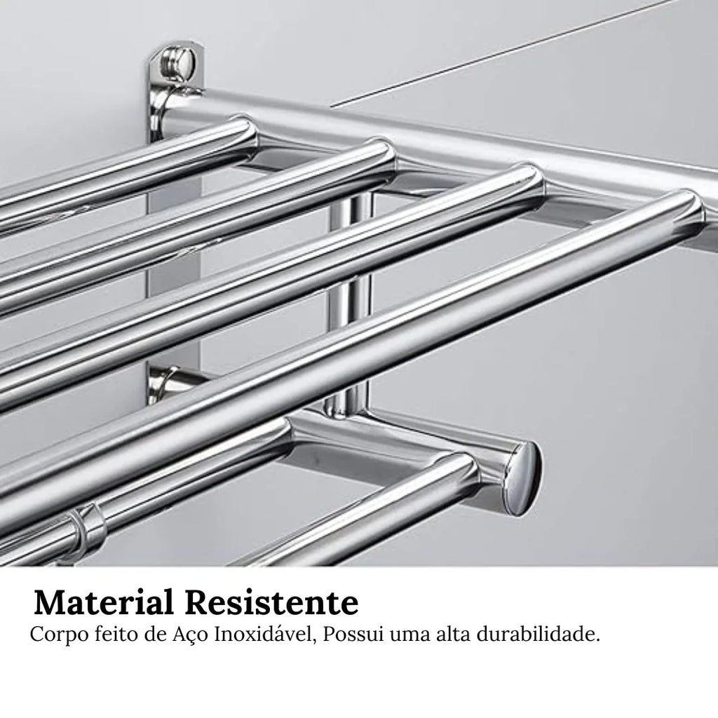 Porta Toalha Duplo Toalheiro Aço Inoxidável Para Banheiro - imagem do produto 5