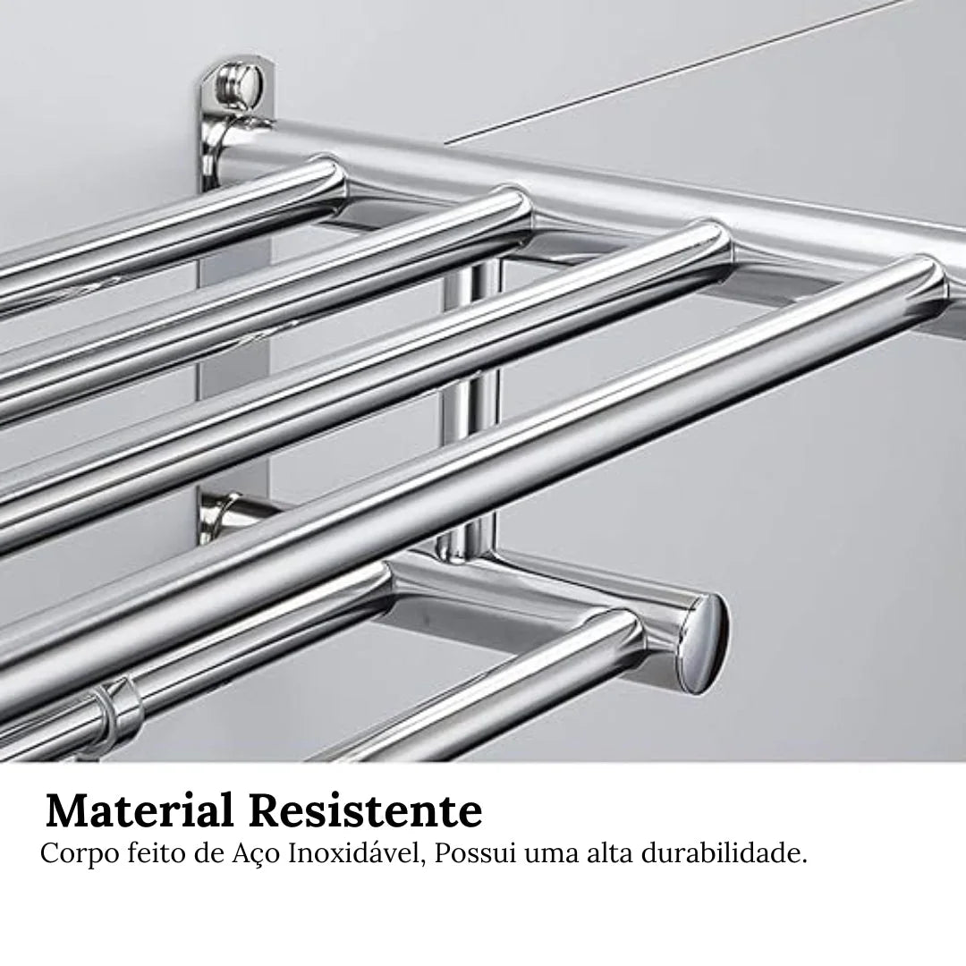 Porta Toalha Duplo Toalheiro Aço Inoxidável Para Banheiro - imagem do produto 5