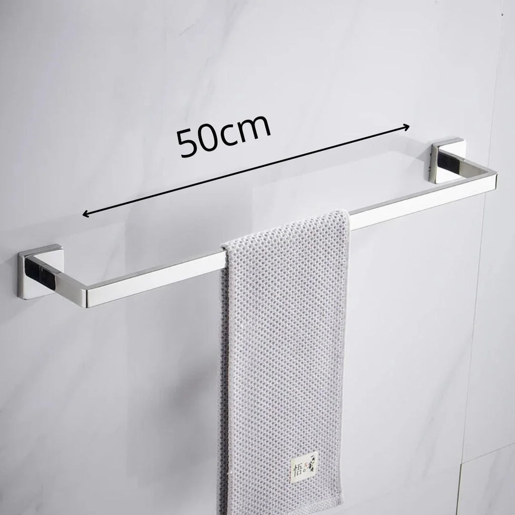 Porta Toalha Para Banheiro Cromado Premium - Porta Toalha Para Banheiro 50cm