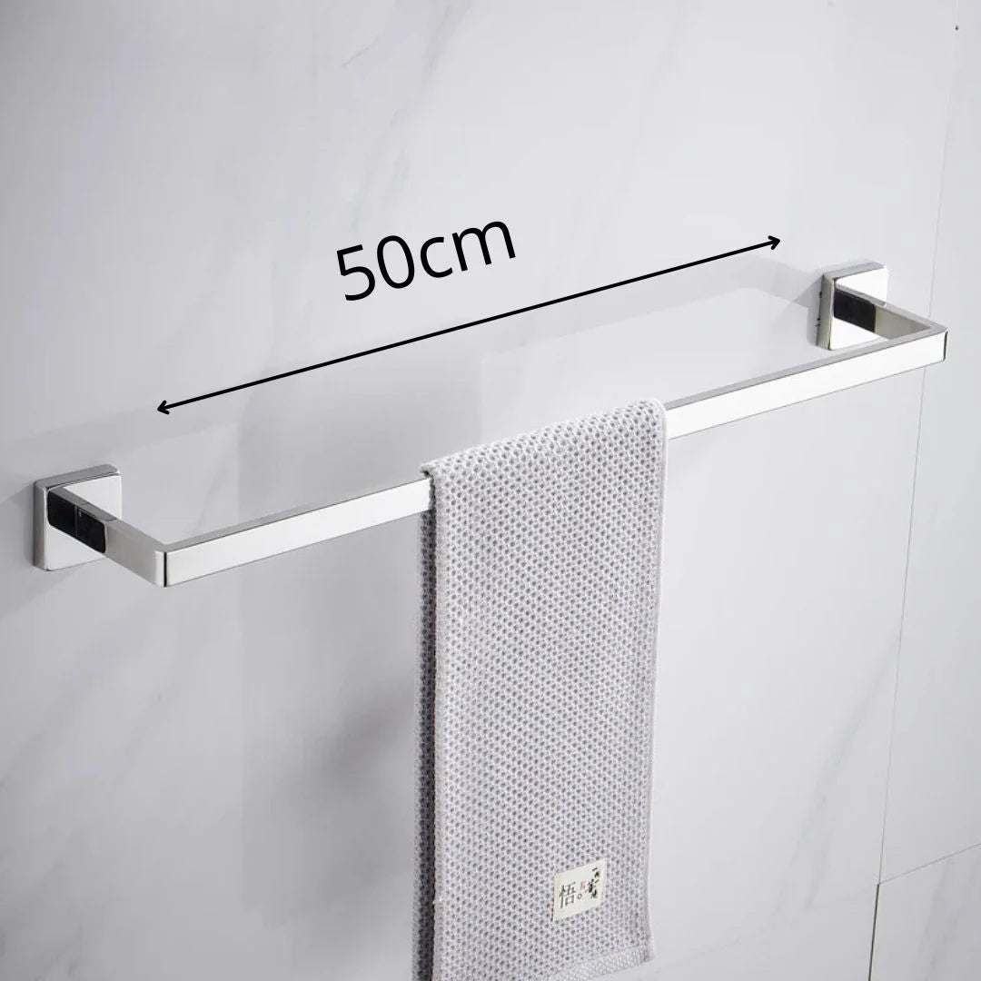 Porta Toalha Para Banheiro Cromado Premium - Porta Toalha Para Banheiro 50cm