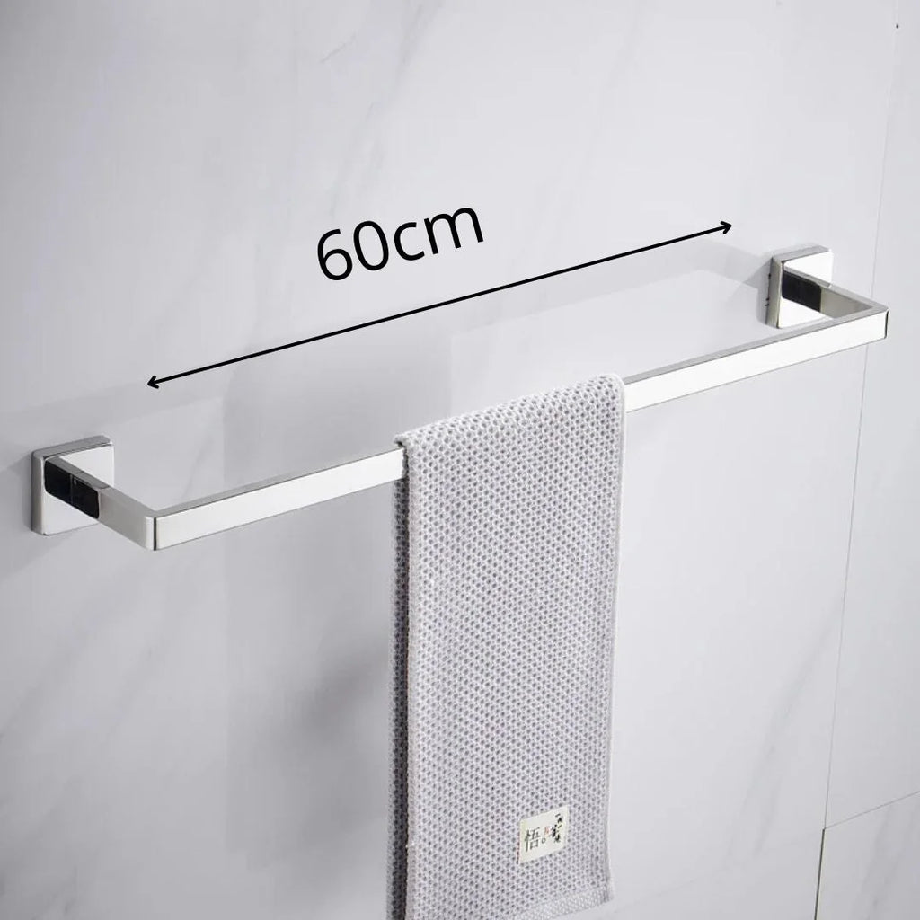 Porta Toalha Para Banheiro Cromado Premium - Porta Toalha Para Banheiro 60cm