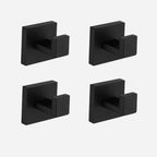 Porta Toalhas Para Banheiro Conjunto Completo Veneza Preto Fosco - Gancho 4pcs