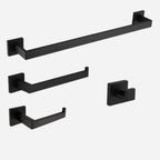 Porta Toalhas Para Banheiro Conjunto Completo Veneza Preto Fosco - Conjunto 4pcs
