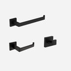 Porta Toalhas Para Banheiro Conjunto Completo Veneza Preto Fosco - Conjunto 3pcs