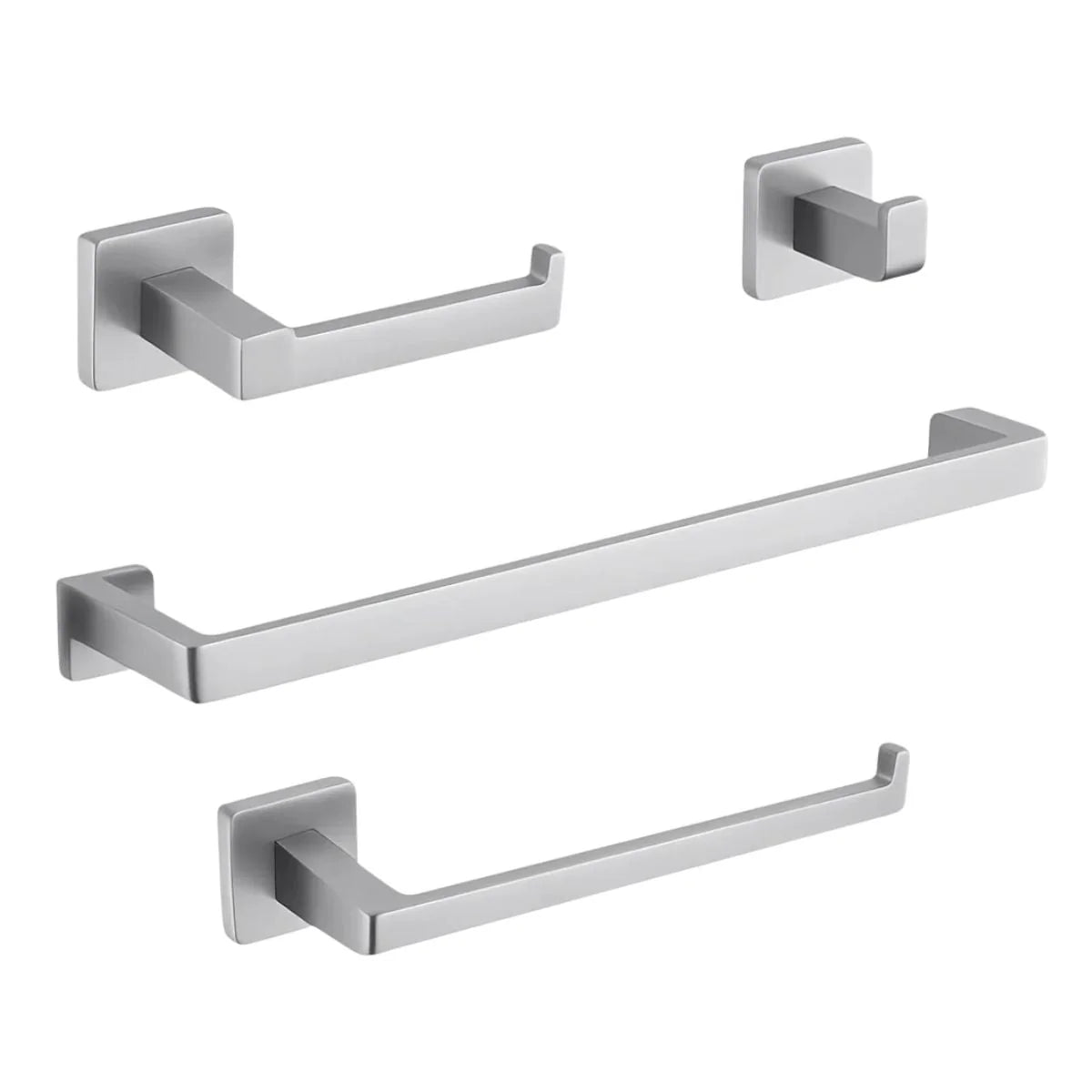 Porta Toalhas Para Banheiro Kit Completo 4 Peças Inox 60cm Royal Elegance - Porta Toalhas Para Banheiro Níquel Escovado