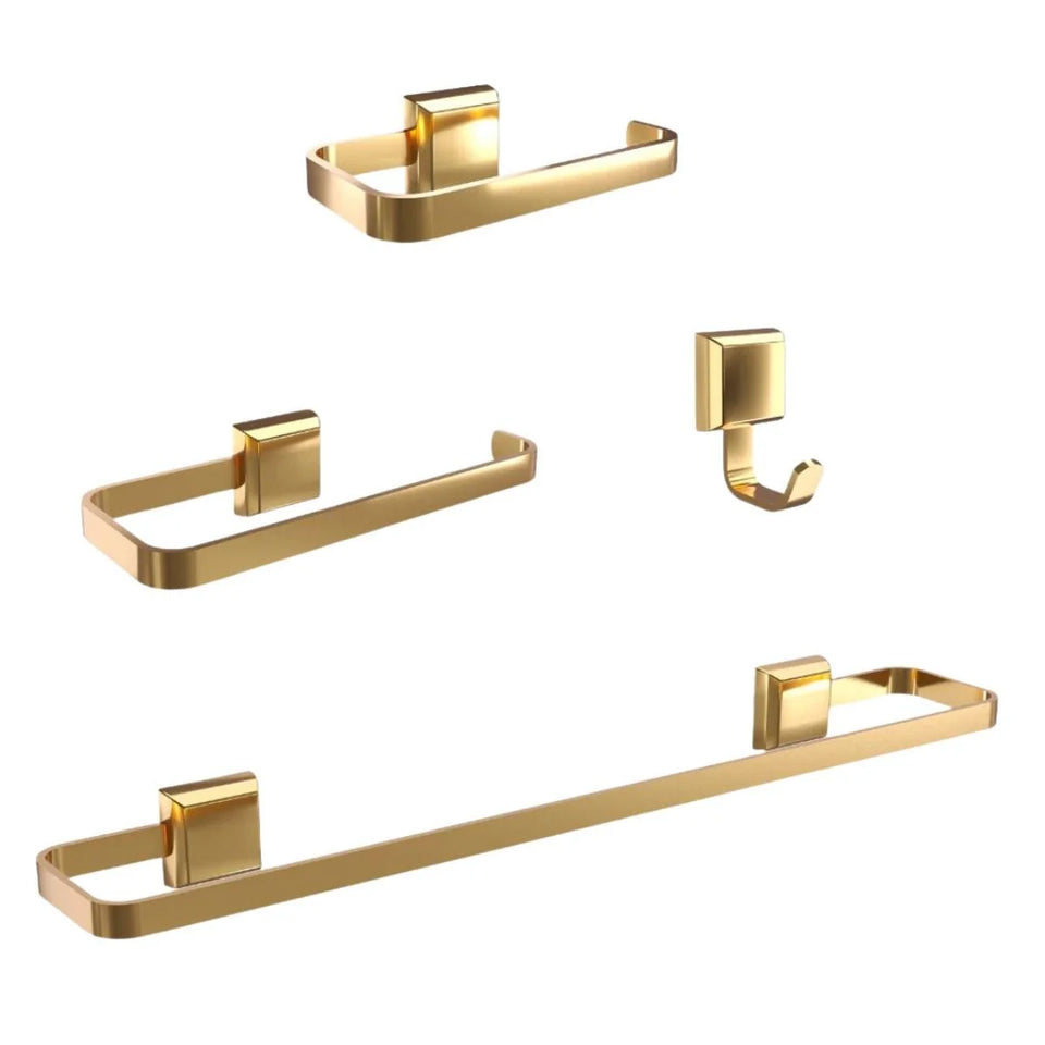 Porta Toalhas Para Banheiro Kit Completo 4 Peças Para dourado Royal Prestige