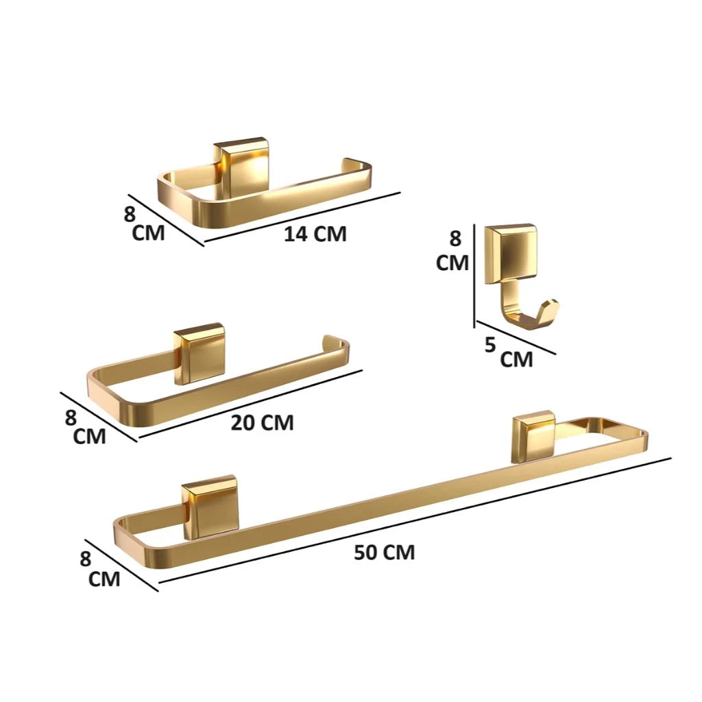 Porta Toalhas Para Banheiro Kit Completo 4 Peças Para dourado Royal Prestige