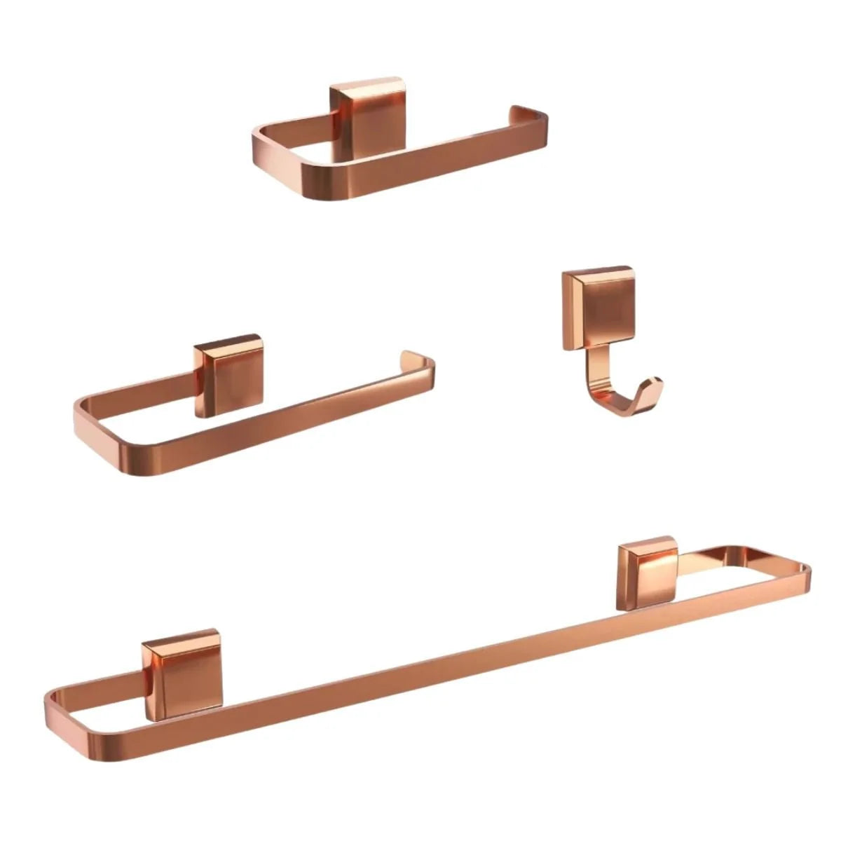 Porta Toalhas Para Banheiro Kit Completo 4 Peças rosé - rosé