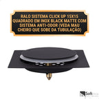 Ralo Click De Banheiro Inteligente 15x15 Inox Preto Fosco - imagem do produto 4