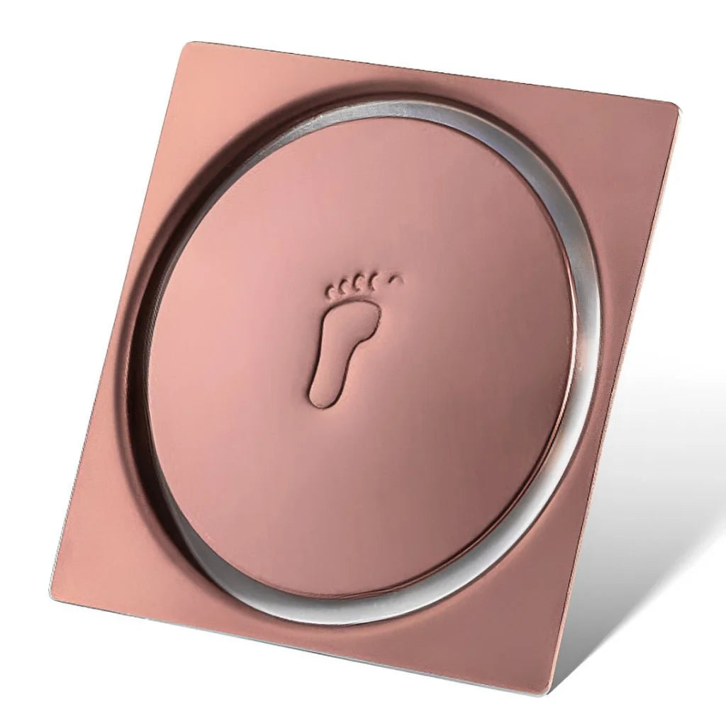 Ralo Click De Banheiro Inteligente Inox Quadrado Veda Cheiro - rosé