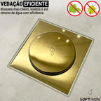 Ralo Click De Banheiro Inteligente Inox Quadrado Veda Cheiro - imagem do produto 2