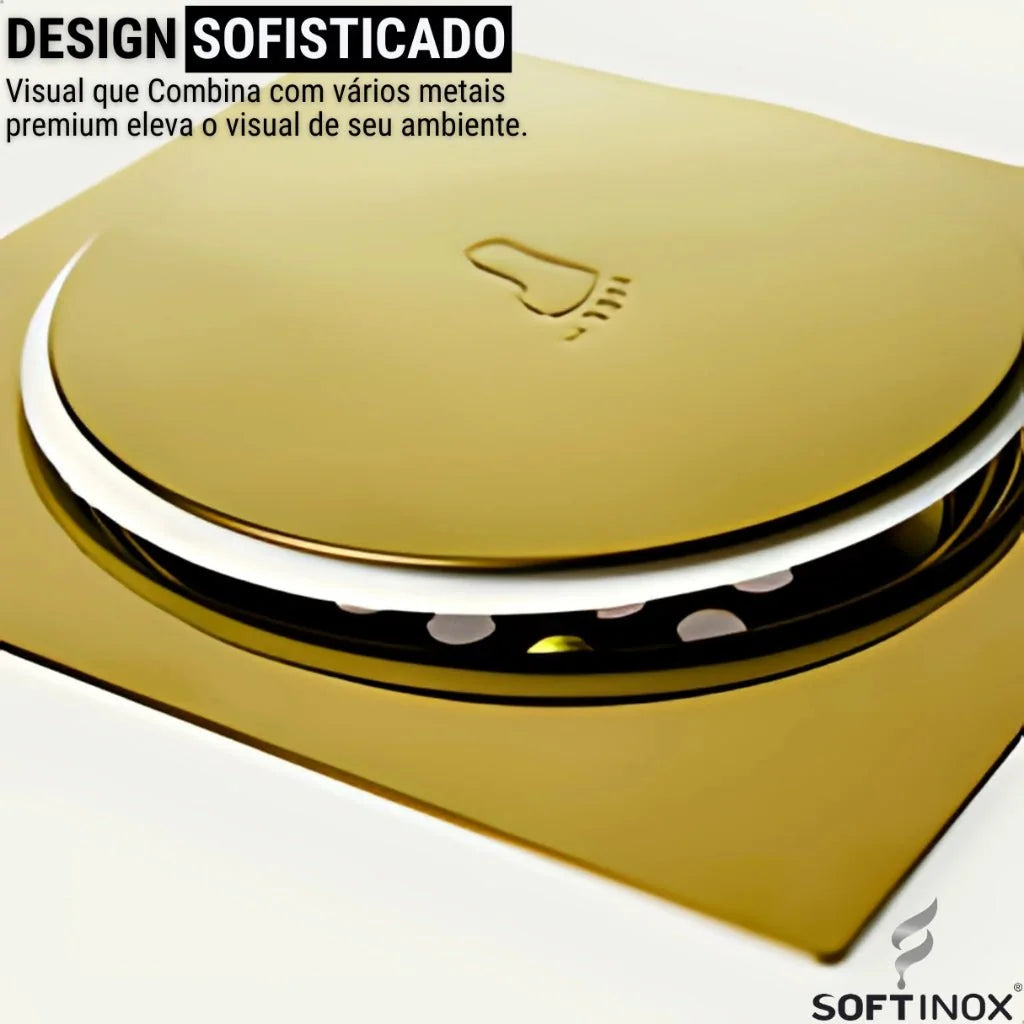 Ralo Click De Banheiro Inteligente Inox Quadrado Veda Cheiro - imagem do produto 4