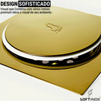 Ralo Click De Banheiro Inteligente Inox Quadrado Veda Cheiro - imagem do produto 4
