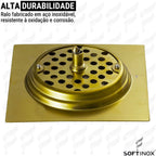 Ralo Click De Banheiro Inteligente Inox Quadrado Veda Cheiro - imagem do produto 5