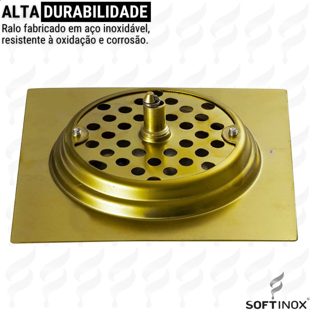 Ralo Click De Banheiro Inteligente Inox Quadrado Veda Cheiro - imagem do produto 5