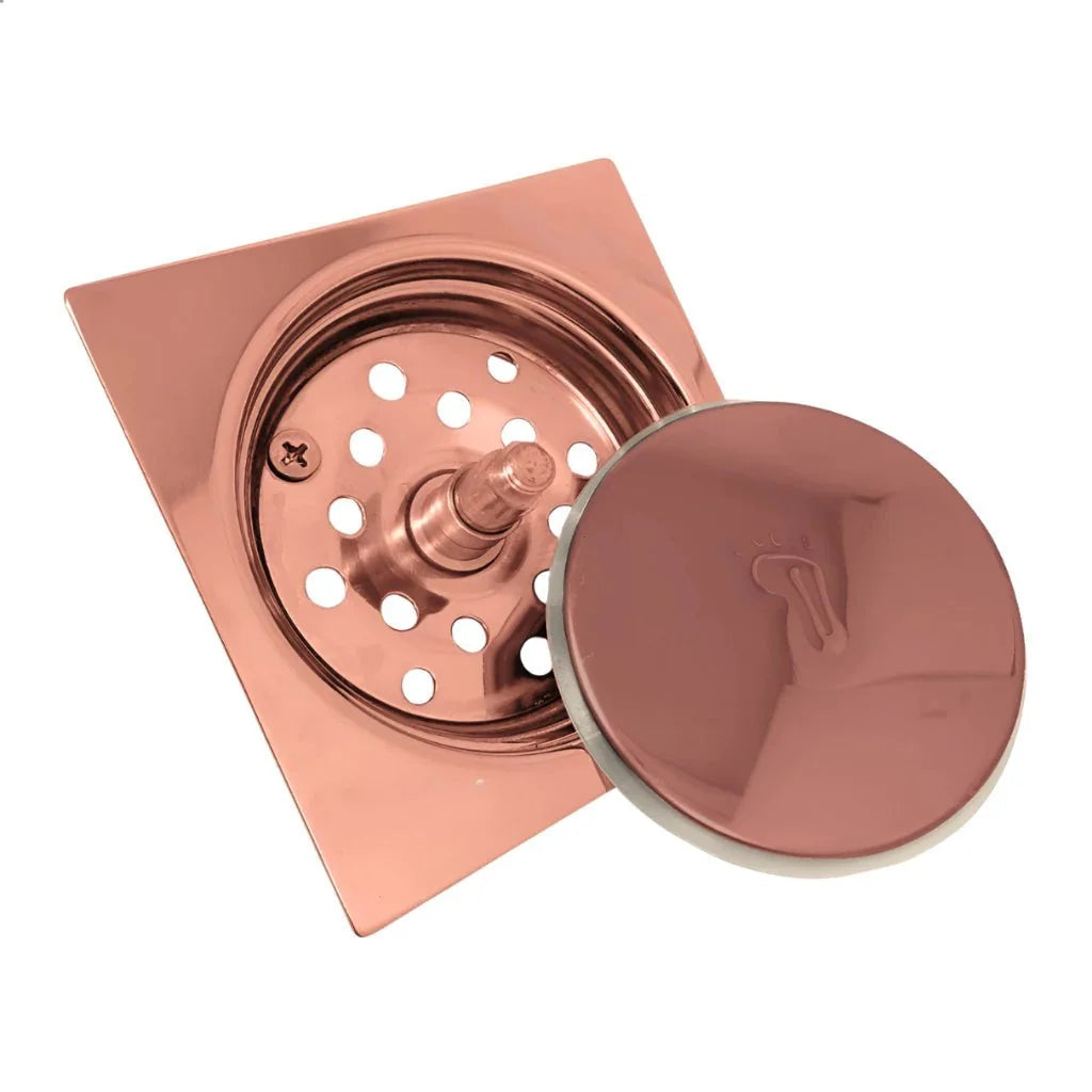 Ralo De Banheiro Click Inteligente 10x10 cm Inox rosé - rosé