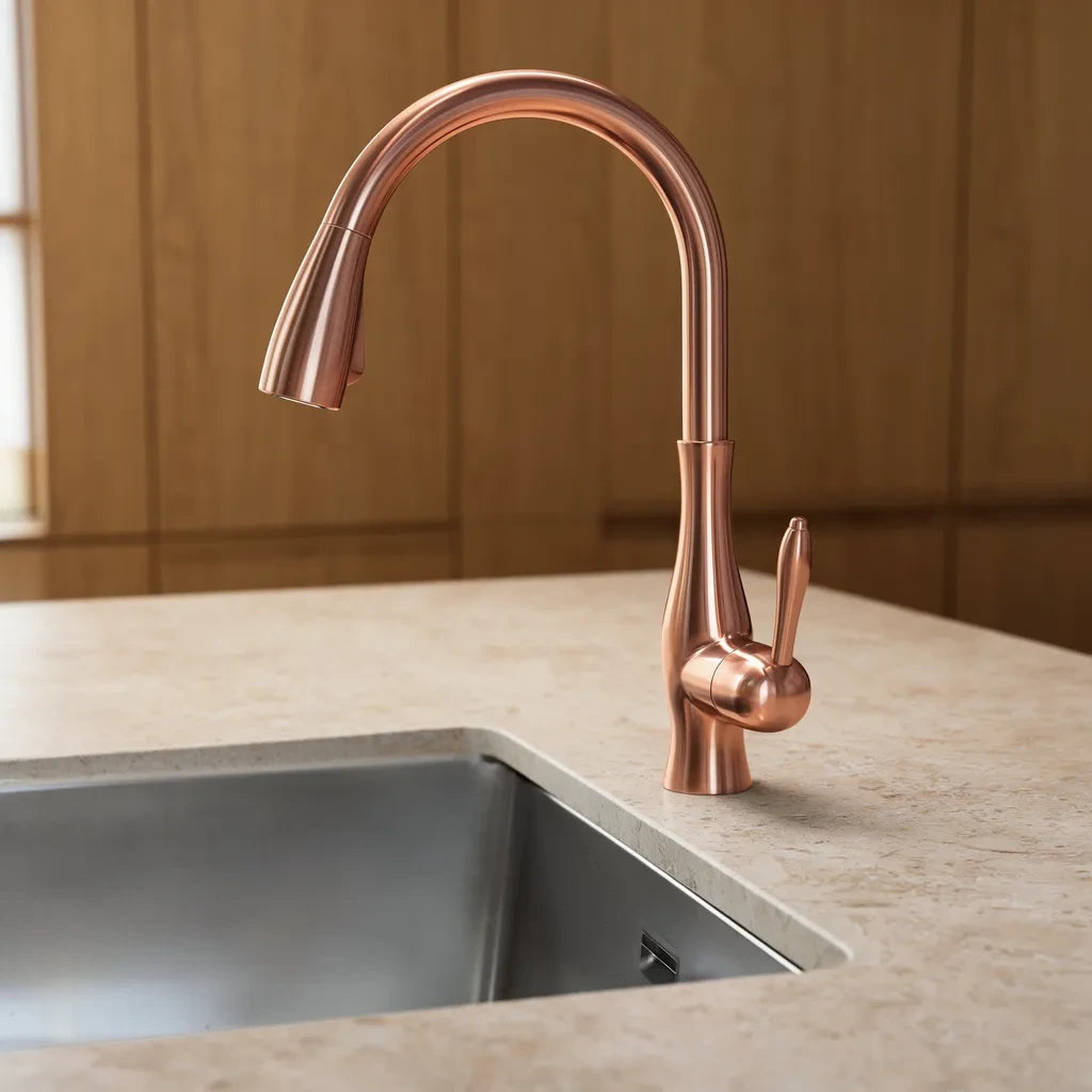 Torneira Royal Class — Rose Gold ambientado
