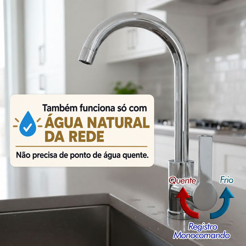 Royal Elite: também funciona só com água natural da rede, sem ponto de água quente
