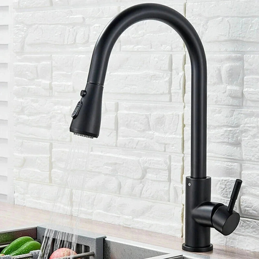 Torneira Flexível Gourmet preta — capa ambientada na cozinha
