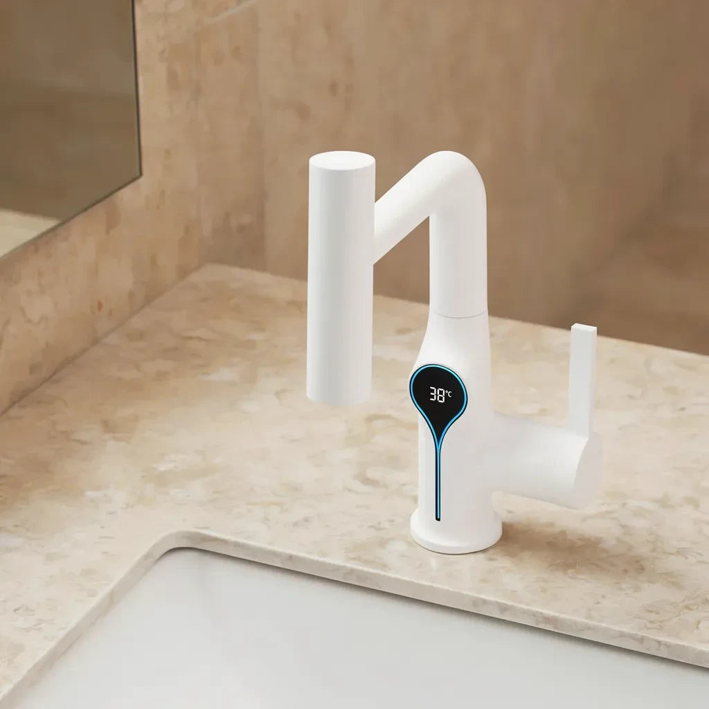 Torneira Para Banheiro Monocomando Misturador Cascata Com Display Digital Royal Clear — Torneira Para Banheiro Monocomando Branco — revisão 12/10/2026