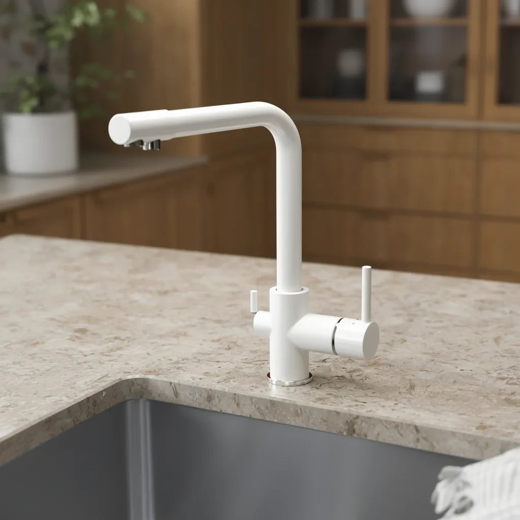 Torneira Royal Safira — variante Branco ambientada