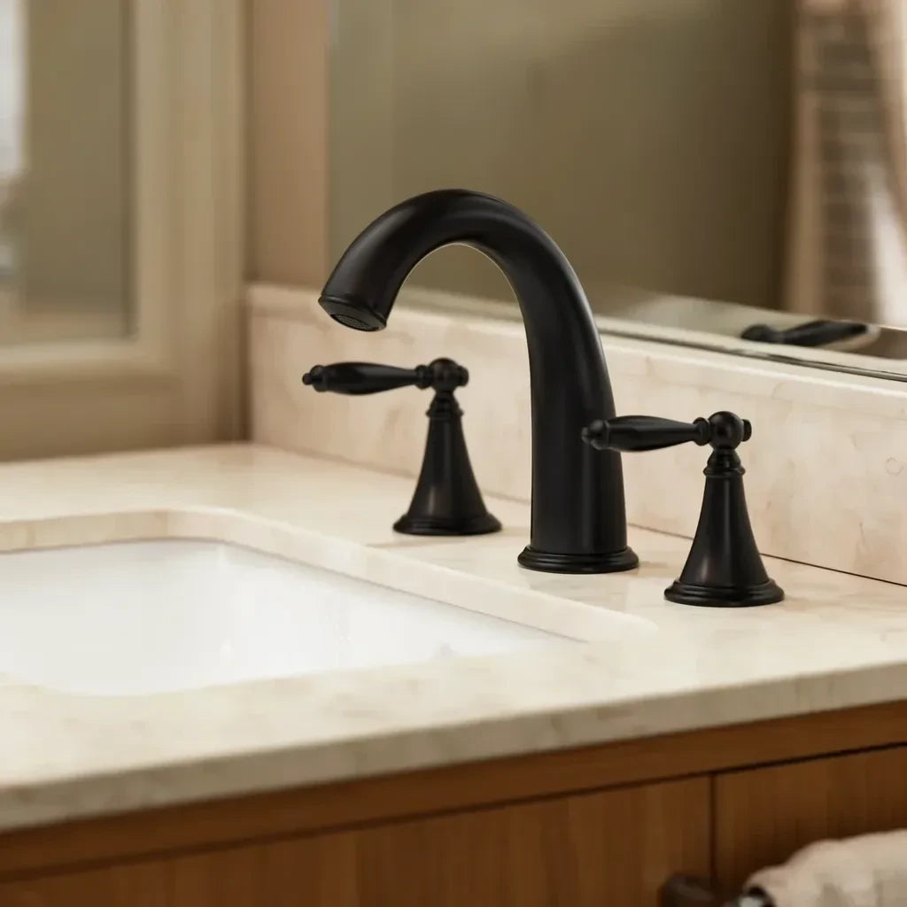 Torneira Vintage Alça Dupla — Preto — ambiente conforme referência — revisão 2