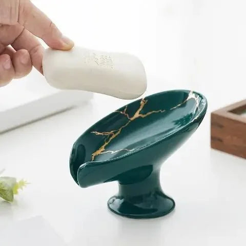 Saboneteira Cerâmica Porta Sabonete Luxo Para Banheiro - Verde