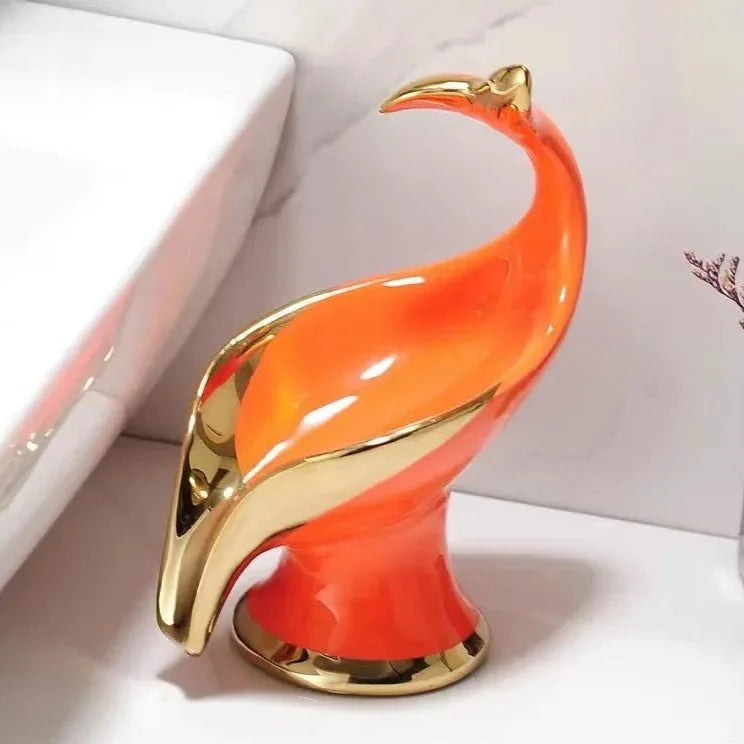 Saboneteira Em Cerâmica Para Banheiro Luxo - Laranja