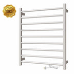 Toalheiro térmico Elegance prata escovado em vista frontal