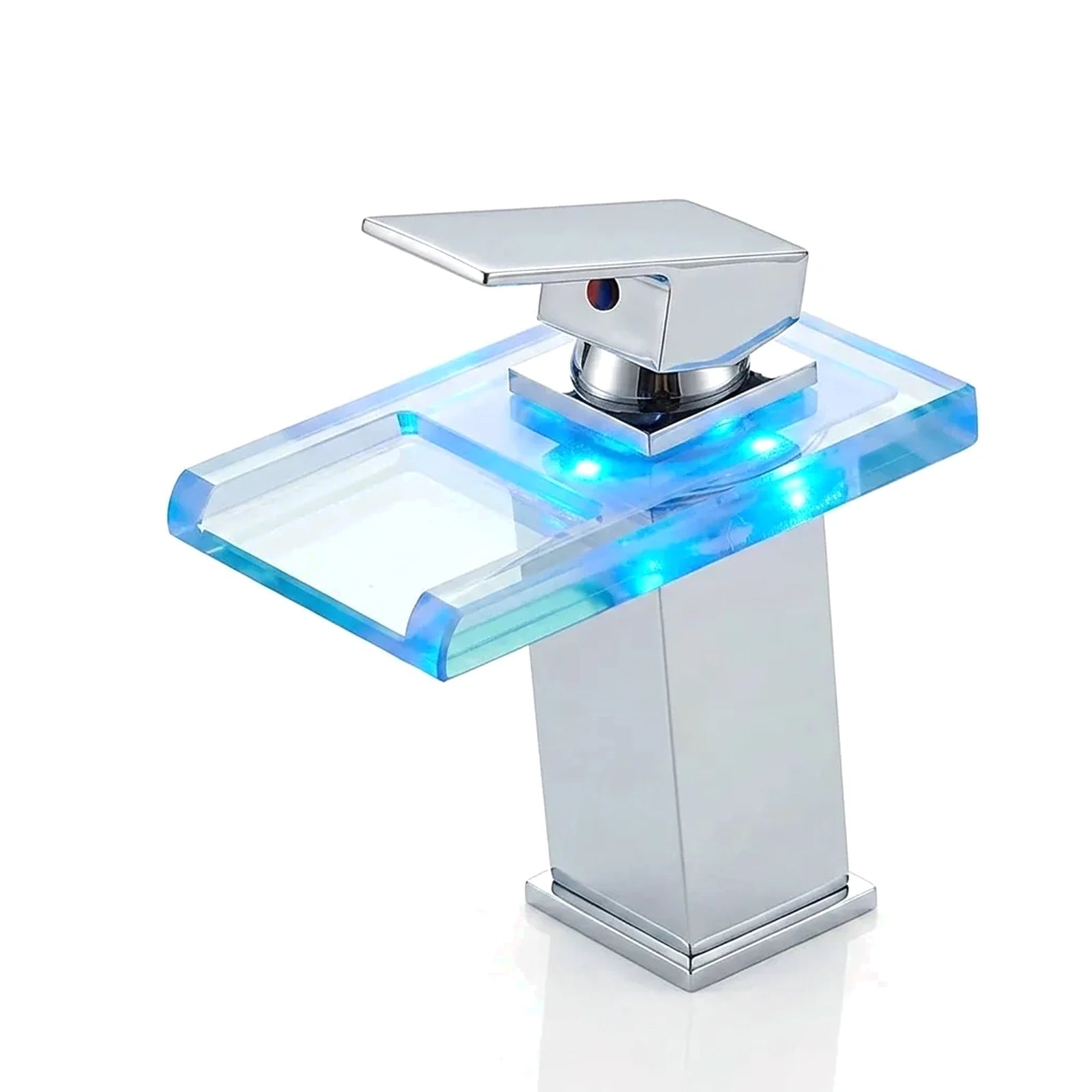 Torneira AquaGlam LED cromada para 1 furo, foto em fundo branco - Torneiras Royal