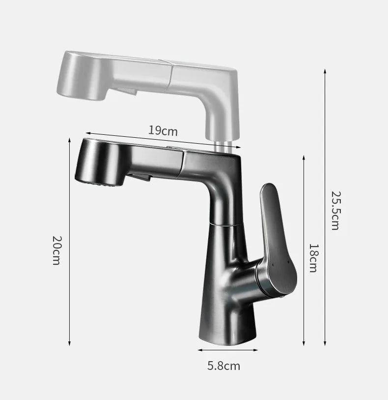 Torneira Banheiro Monocomando Mangueira Extensível Pull-Out Sapphire - imagem do produto 2