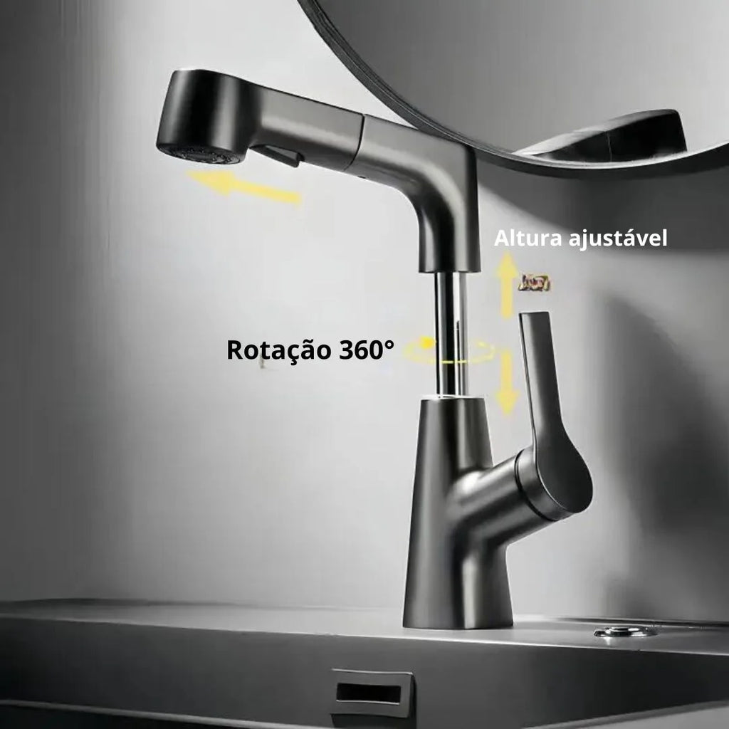 Torneira Banheiro Monocomando Mangueira Extensível Pull-Out Sapphire - imagem do produto 6