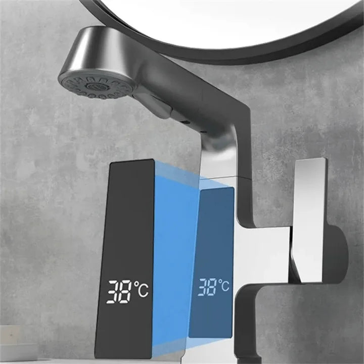 Torneira Com Display Digital Monocomando Mangueira Extensível Pull-Out - imagem do produto 7