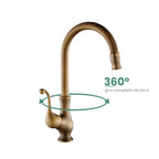 Torneira gourmet antique bronze com bica de giro completo de 360 graus