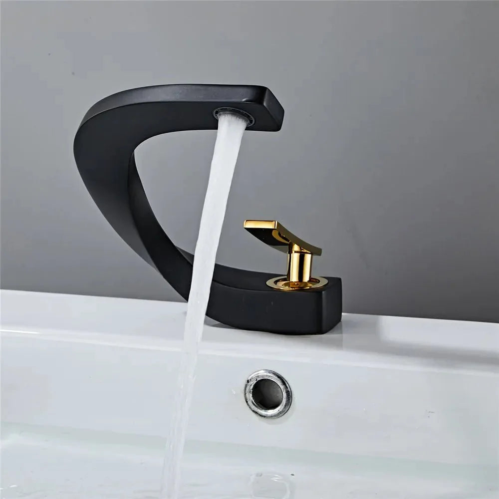 Torneira Gourmet Monocomando Para Banheiro Luxo AquaElite - Preto