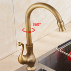 Torneira Gourmet Para Cozinha Monocomando Antique Bronze Rotação 360 - imagem do produto 4