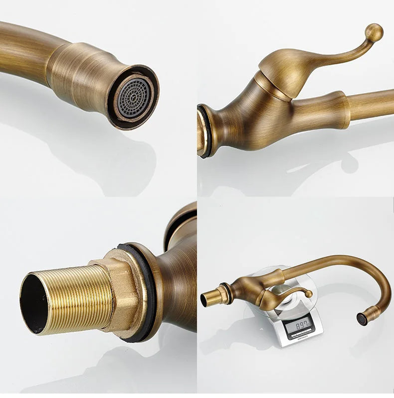 Torneira Gourmet Para Cozinha Monocomando Antique Bronze Rotação 360 - imagem do produto 5
