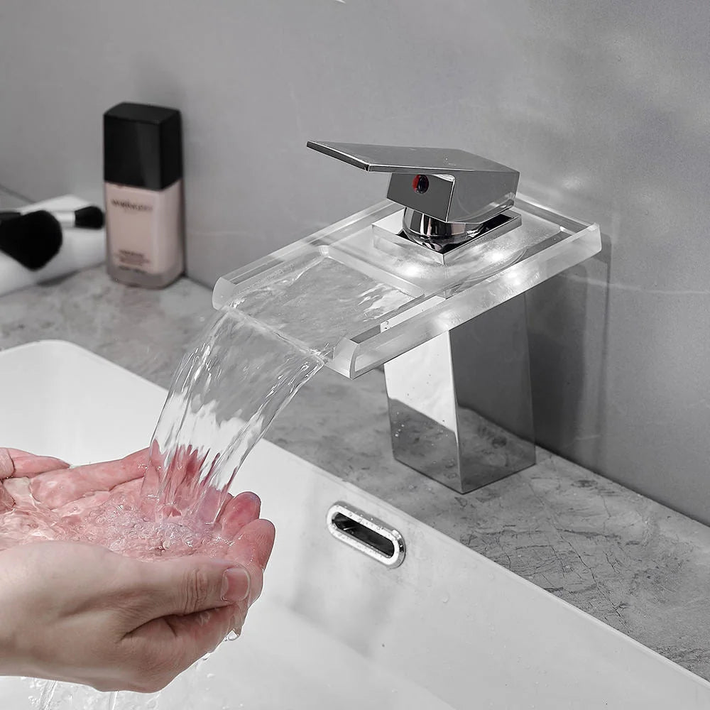 Torneira Para Banheiro Cascata Gourmet Monocomando AquaGlam - Cromado 1 furo